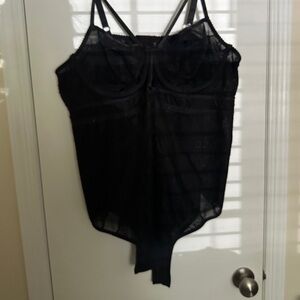 Torrid Size 3 Black Lace Strappy Body Suite